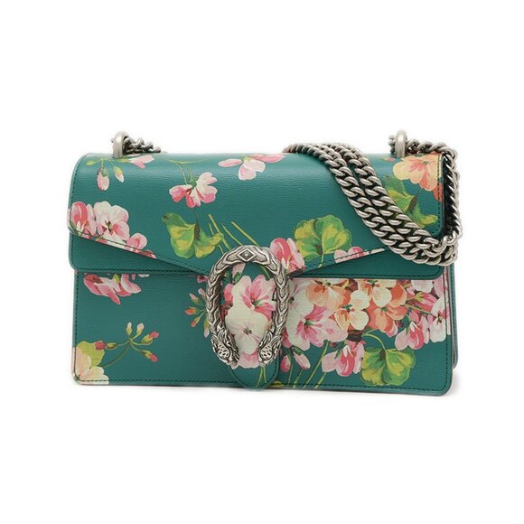 Gucci Handbags - GUCCI Green Leather Shoulder Bag